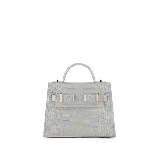 Ava Croco  9" - Light Grey handle bags on sale