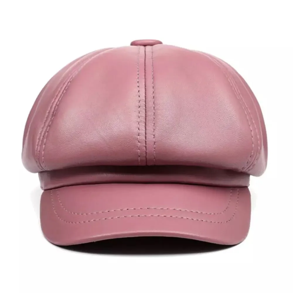 Avion Genuine Leather Newsboy Cap