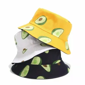 Avocado Bucket Hat boater hat with bow in beach sunlight