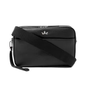 Award 5-In-1 Messenger Bag - Italian Leather Black stylish bucket bags