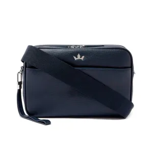 Award 5-In-1 Messenger Bag - Italian Leather Navy Blue stylish bucket bags