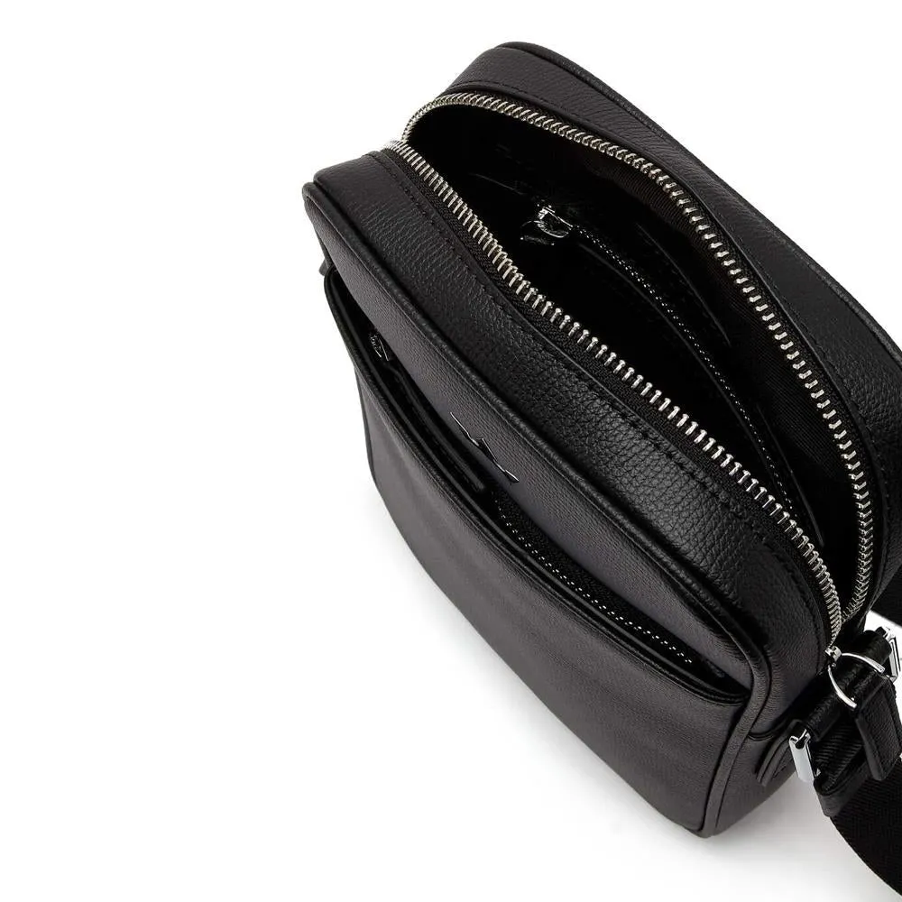 Award Medium Messenger Bag - Italian Leather Black