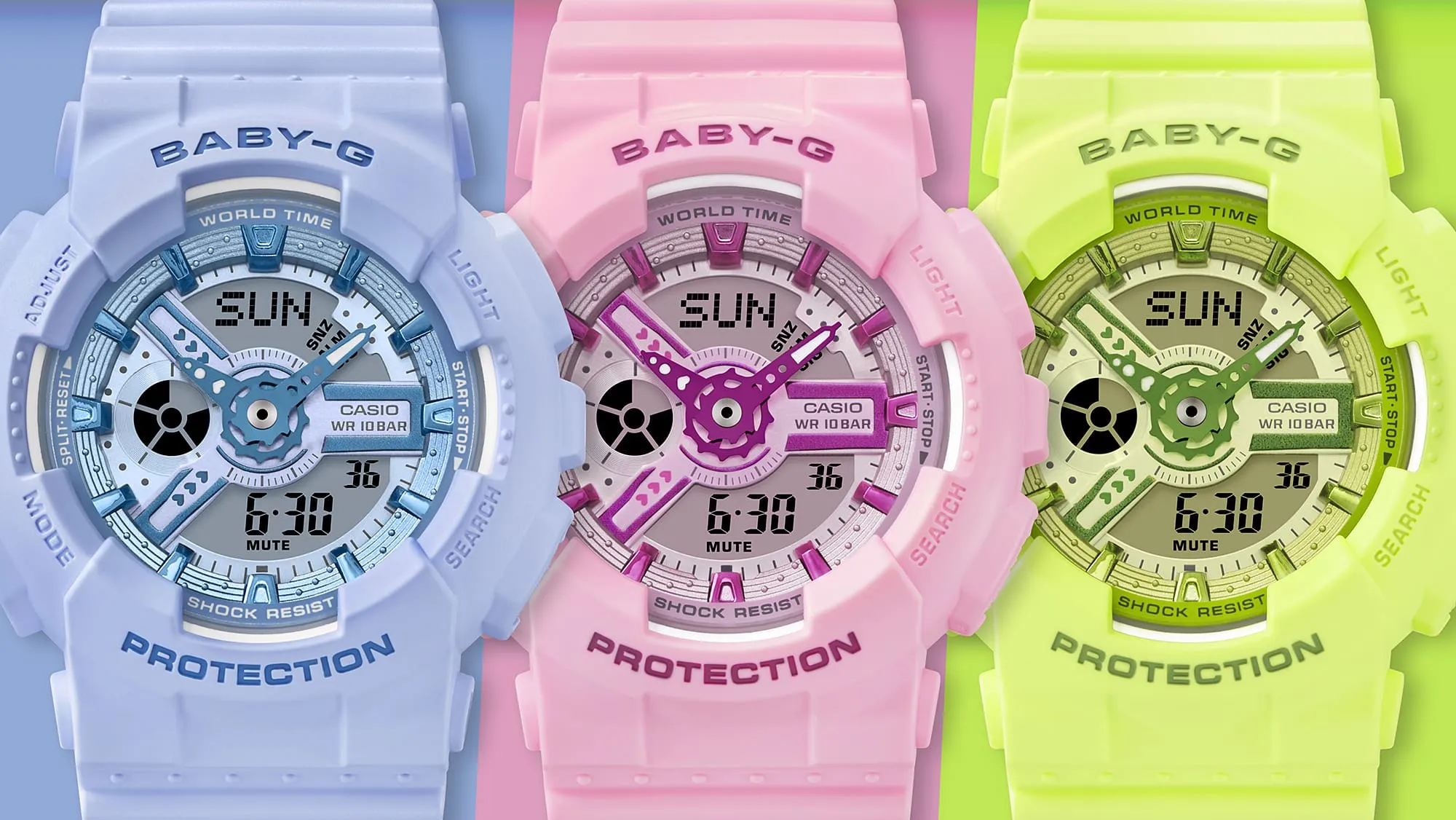 Baby-G 100M Pink Dial Resin Band Watch BA110YK-4A