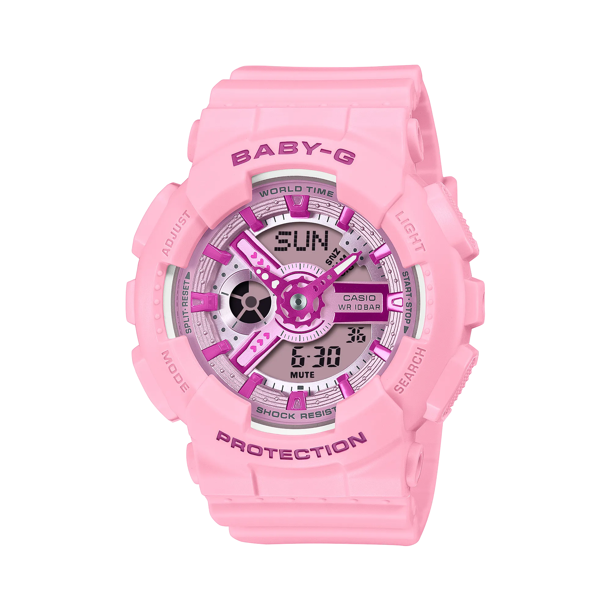 Baby-G 100M Pink Dial Resin Band Watch BA110YK-4A 
