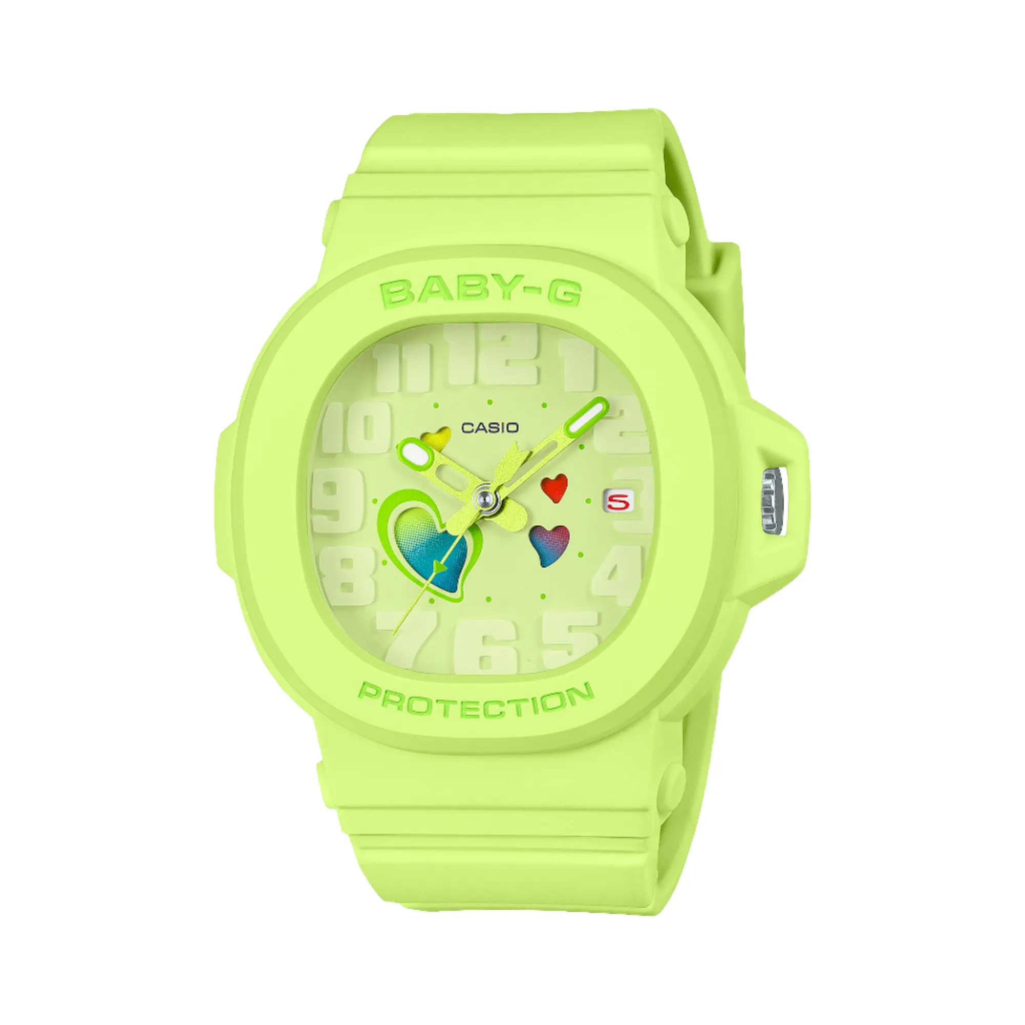 Baby-G Ana Swing Heart Dial Green Resin Band Watch BGA10-3A 