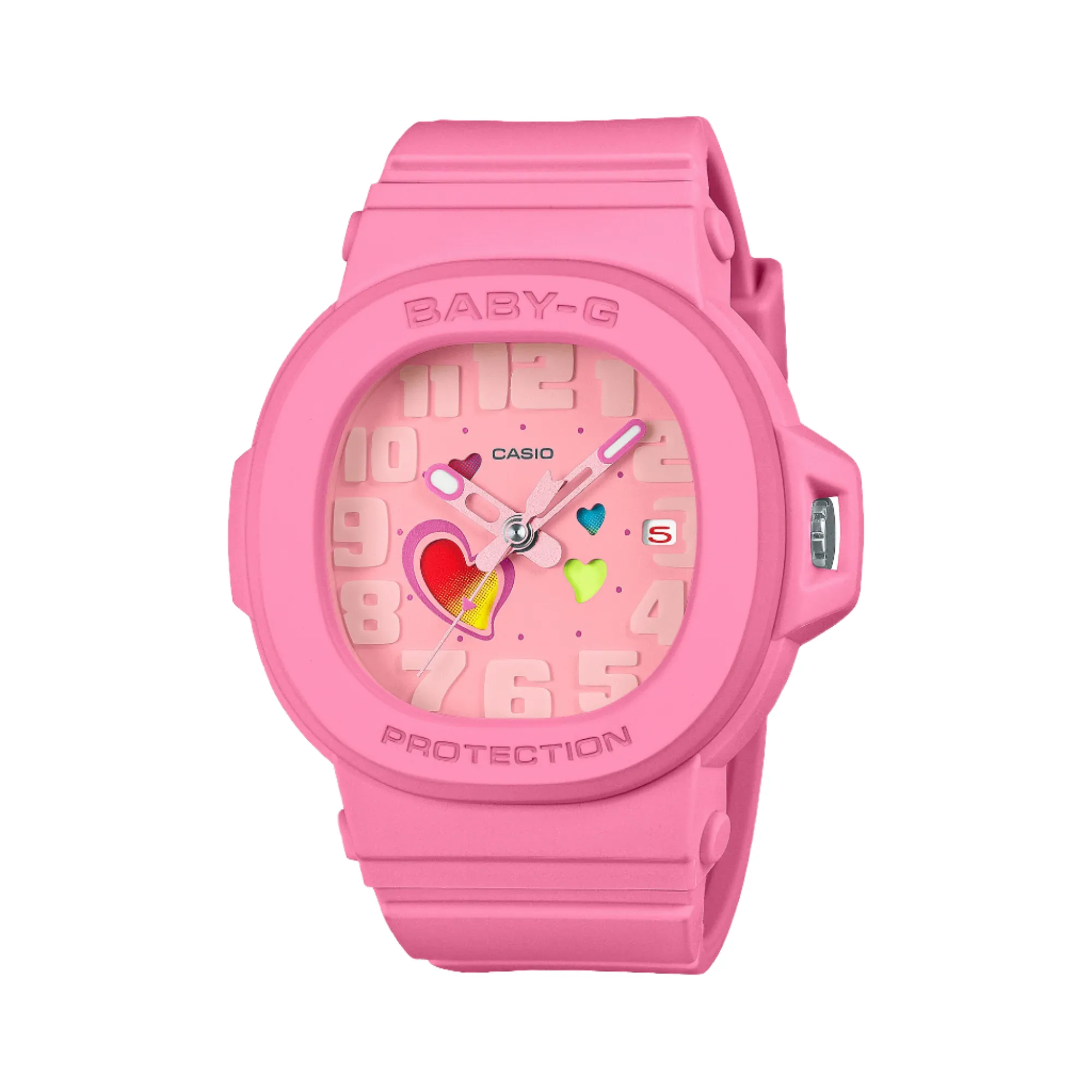Baby-G Ana Swing Heart Dial Pink Resin Band Watch BGA10-4A 