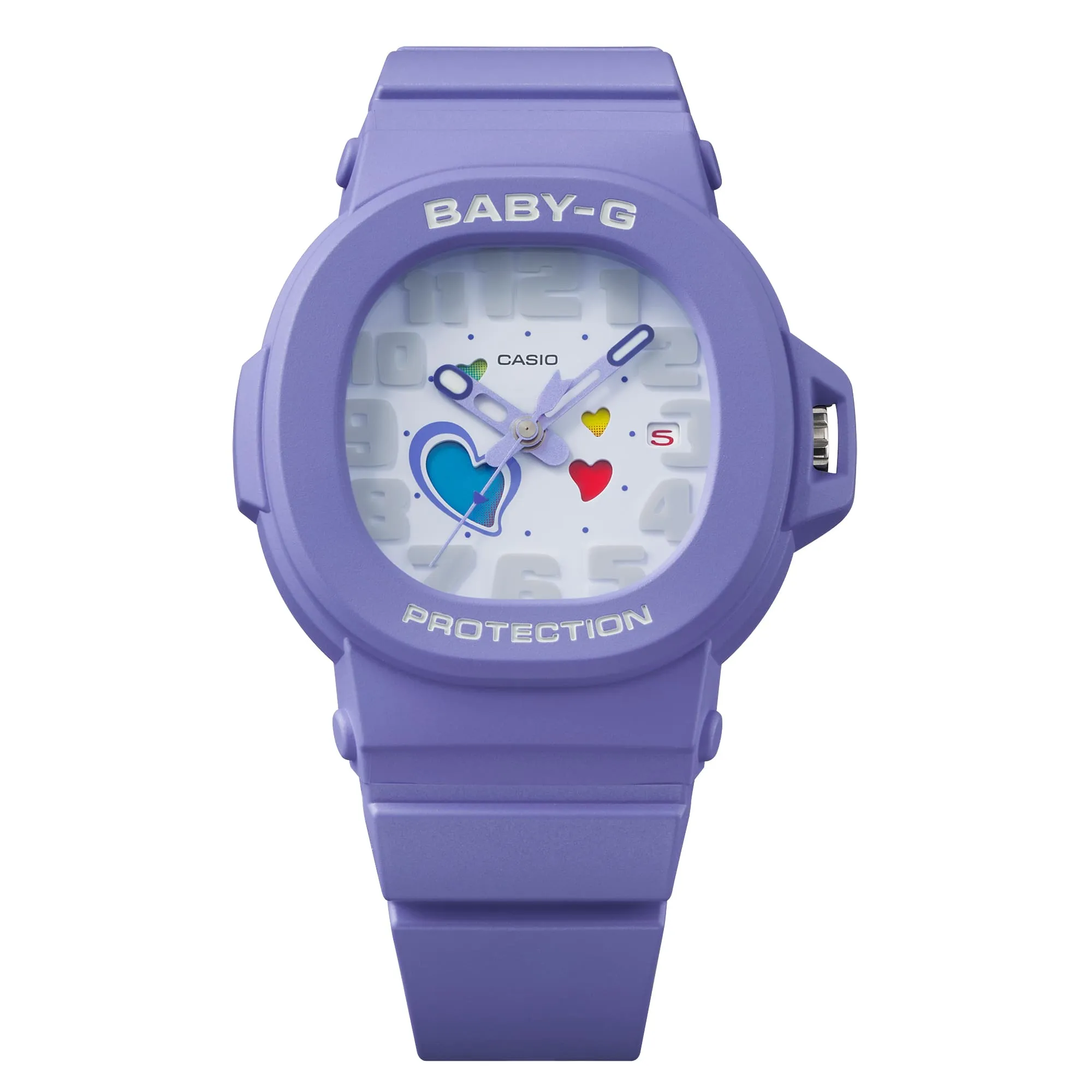 Baby-G Ana Swing Heart Dial Purple Resin Band Watch BGA10-6A