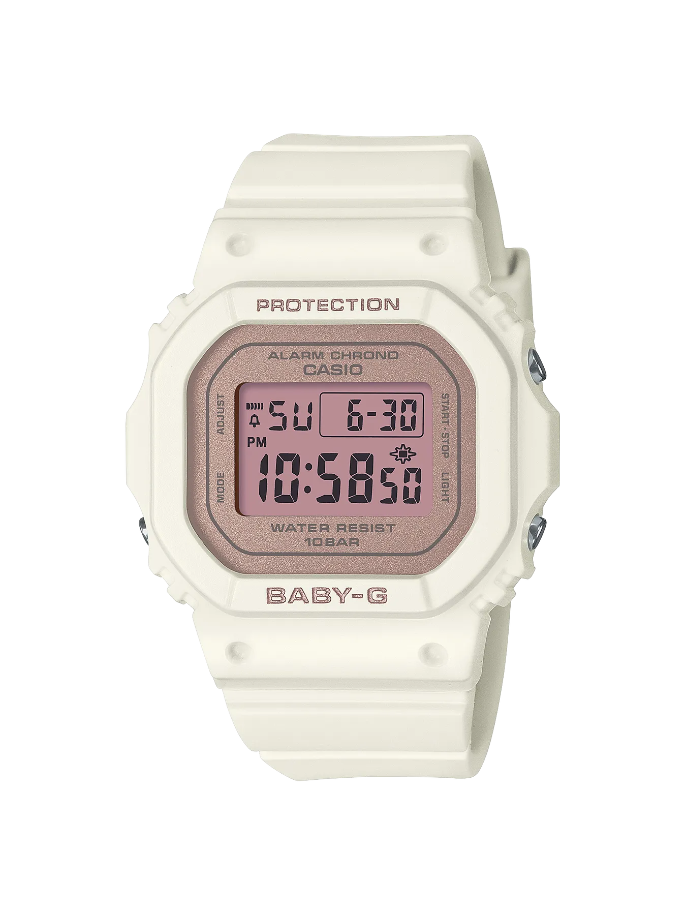 BABY-G Digital Spring Colours White Resin Band Watch BGD565SC-4D 