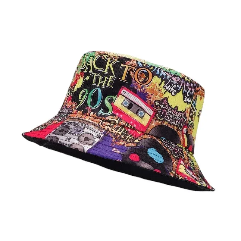 Back To The 90' Vintage Bucket Hat boater hat with bow in beach sunlight