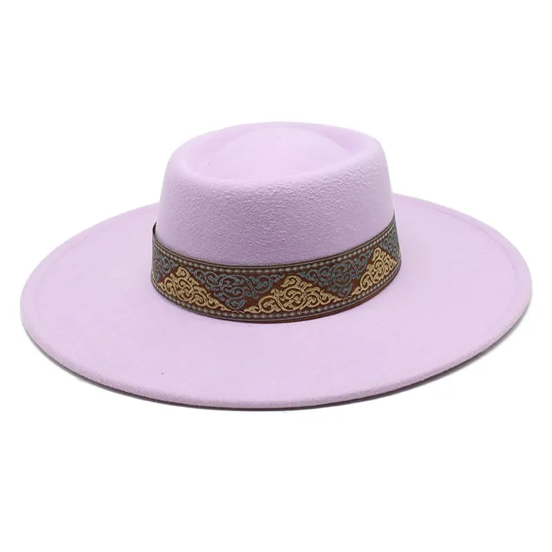 Bauhinia Wide-Brimmed Porkpie Hat