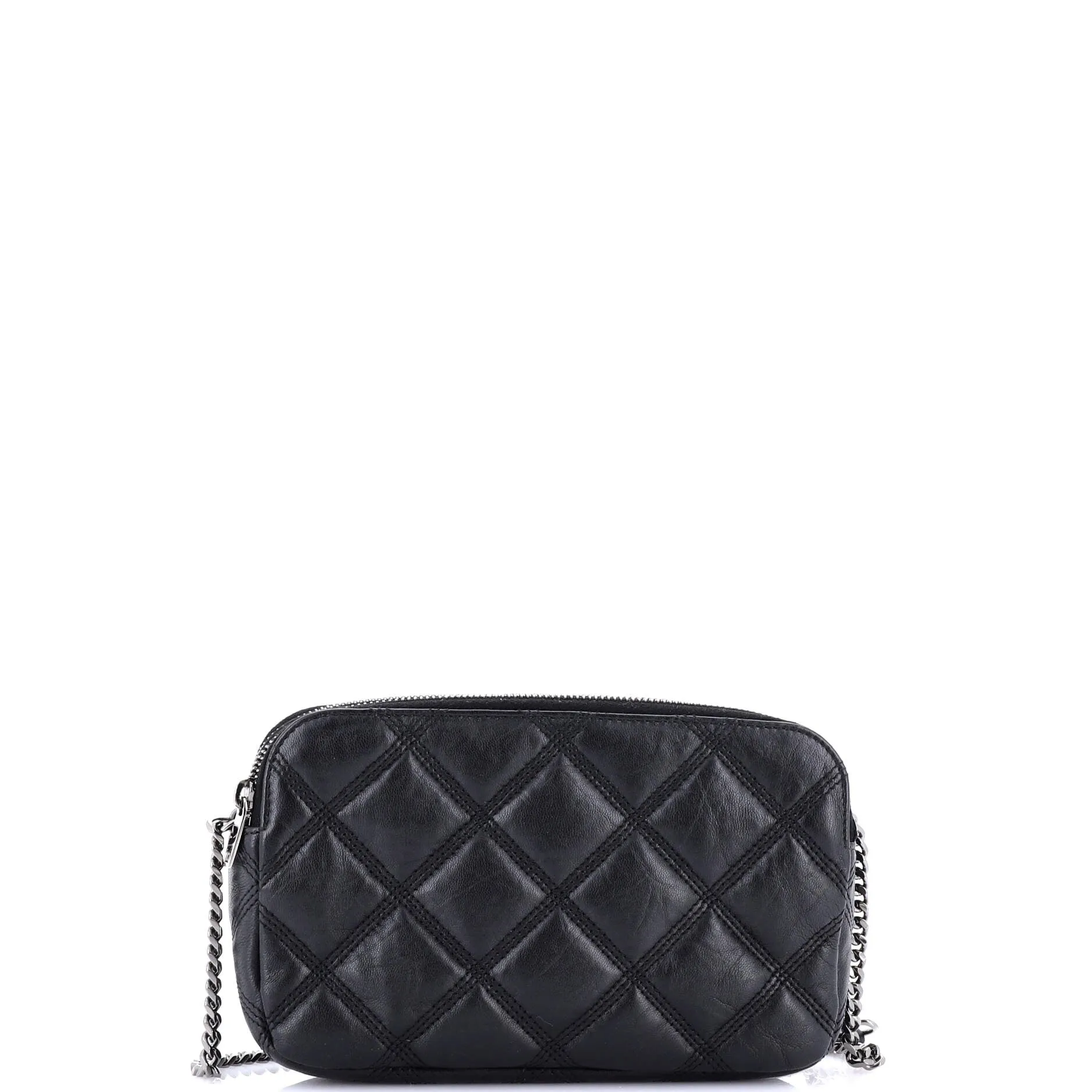 Becky Double Zip Crossbody Bag Quilted Leather Mini
