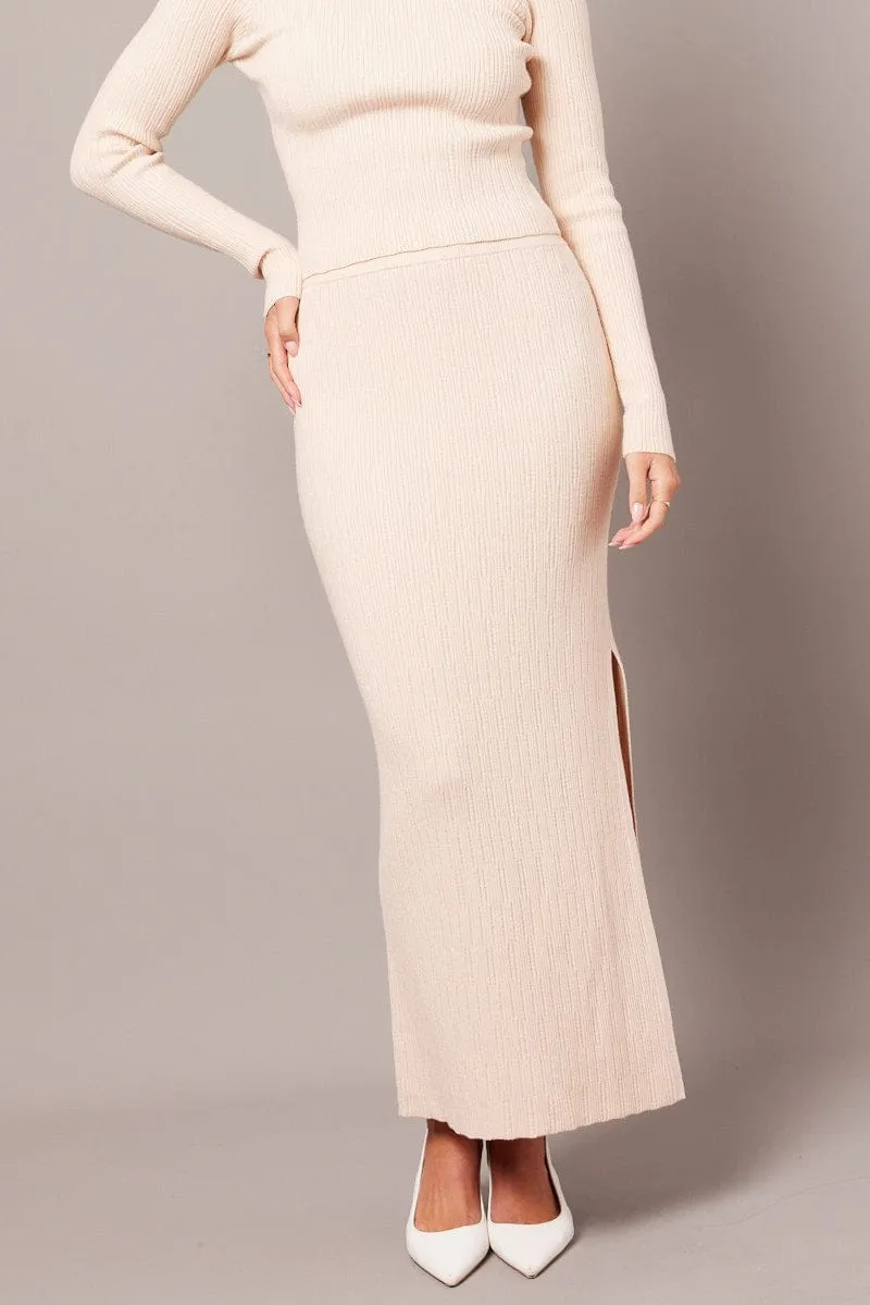 Beige Knit Skirt High Rise,skirt,denim skirt,mini skirt,maxi skirt,jean skirt,skort,tennis skirt,pleated skirt,pencil skirt,bubble skirt,plisse skirt,fitted skirt,midi skirt,short skirt,short mini skirt,leather skirt,a line skirt