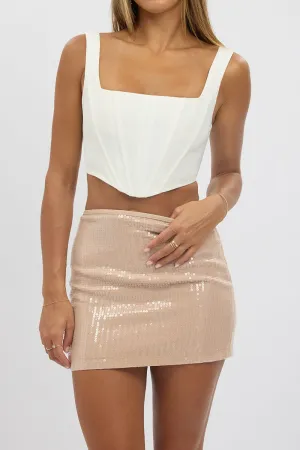 Beige Sequins Skirt High Waisted Mini,skirt,denim skirt,mini skirt,maxi skirt,jean skirt,skort,tennis skirt,pleated skirt,pencil skirt,bubble skirt,plisse skirt,fitted skirt,midi skirt,short skirt,short mini skirt,leather skirt,a line skirt