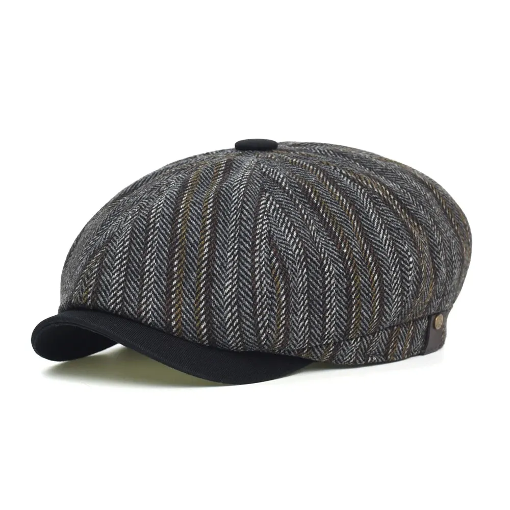 Belfast Striped Newsboy Cap