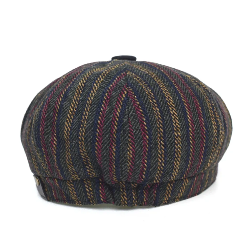 Belfast Striped Newsboy Cap