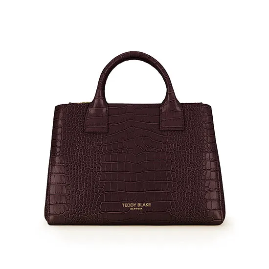 Bella Croco 12" - Dark Brown handle bags on sale