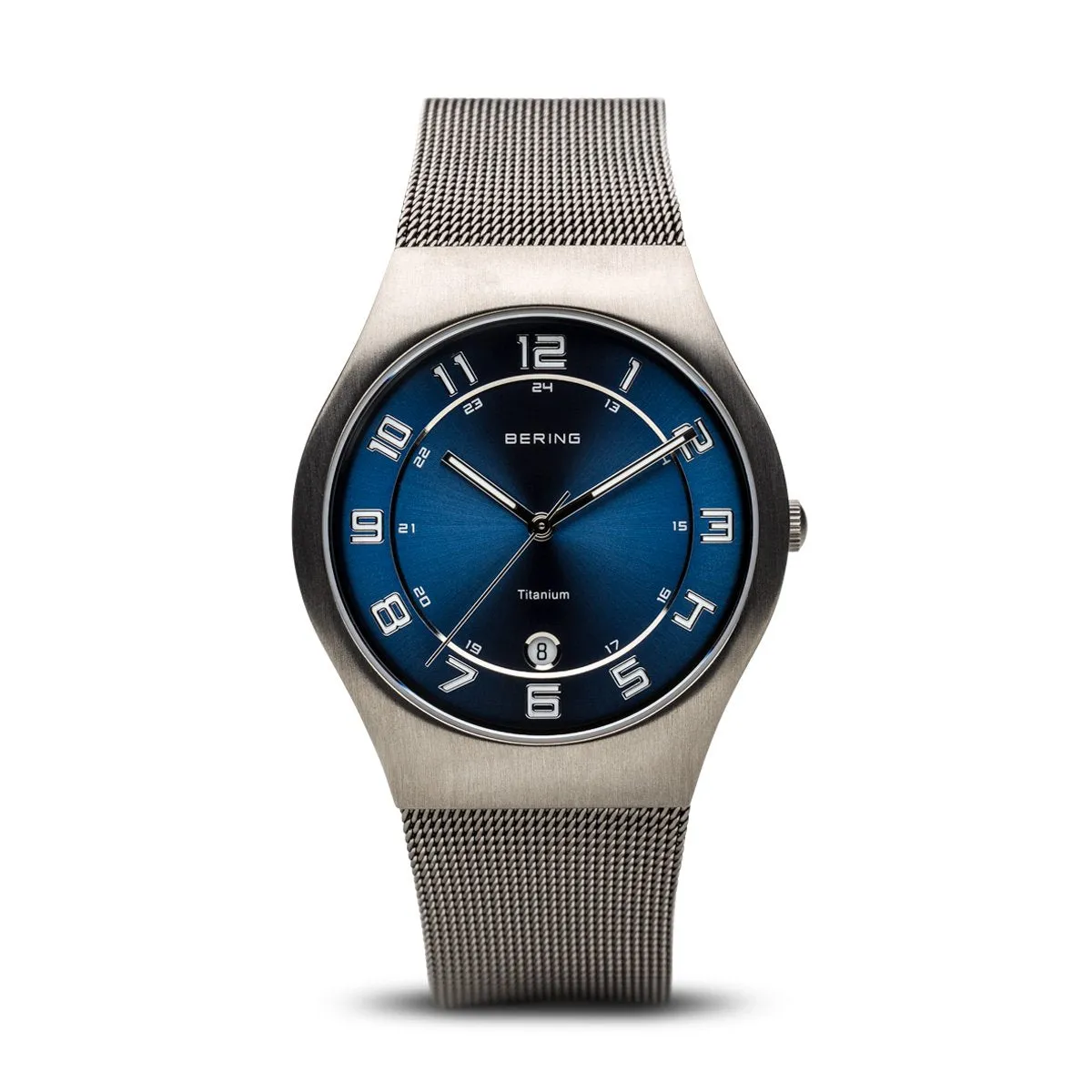 Bering Classic Brushed Grey Silver Mesh Watch 