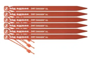 Big Agnes | Dirt Daggera??? UL Tent Stakes: Pack of 6 camp tool kit sale lightweight camp multi tool compact camp repair kit