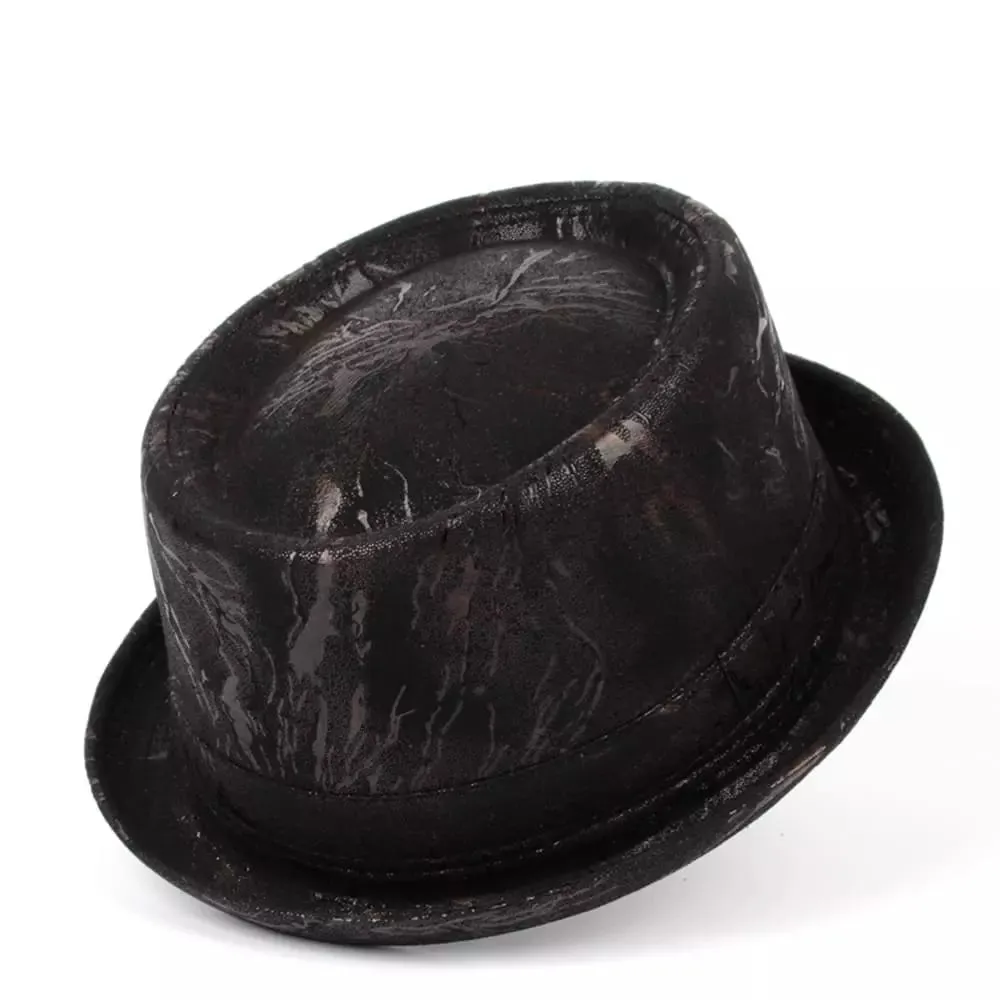 Billie Jazz Leather Porkpie Hat