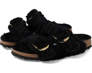 Birkenstock Arizona Big Buckle Teddy Slide Unisexe US M4/L6 Sandales Noires ZPO1712
