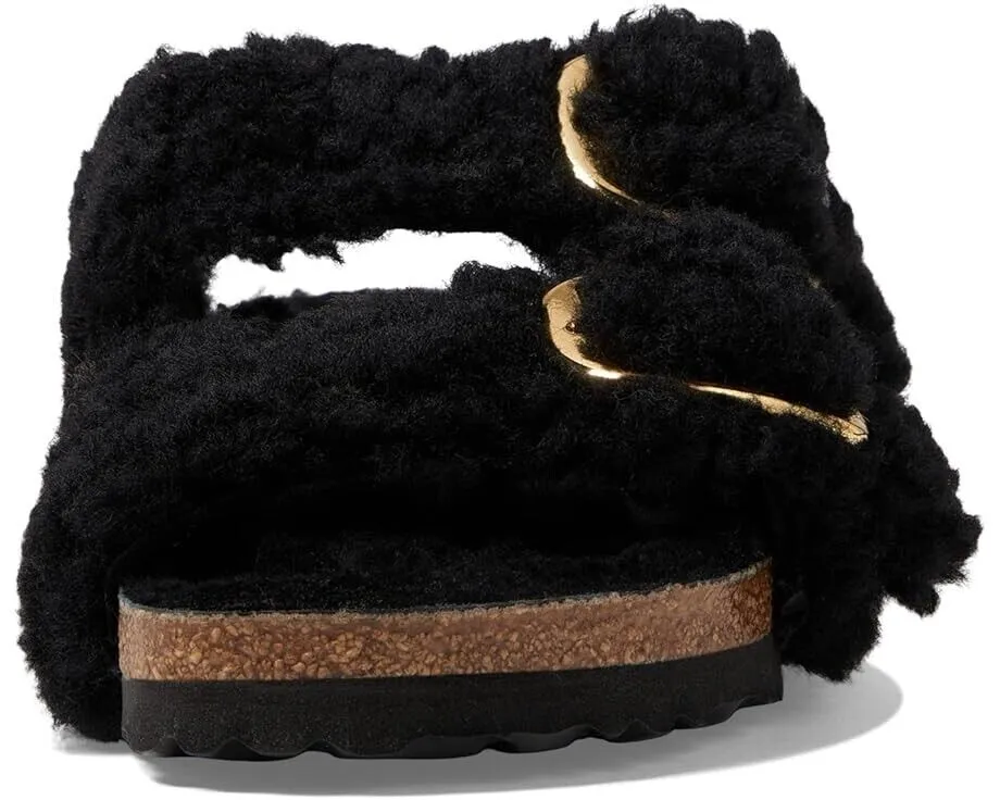 Birkenstock Arizona Big Buckle Teddy Slide Unisexe US M4/L6 Sandales Noires ZPO1712