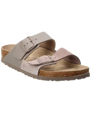 Birkenstock Arizona Sandale en Cuir Fendu et Suède