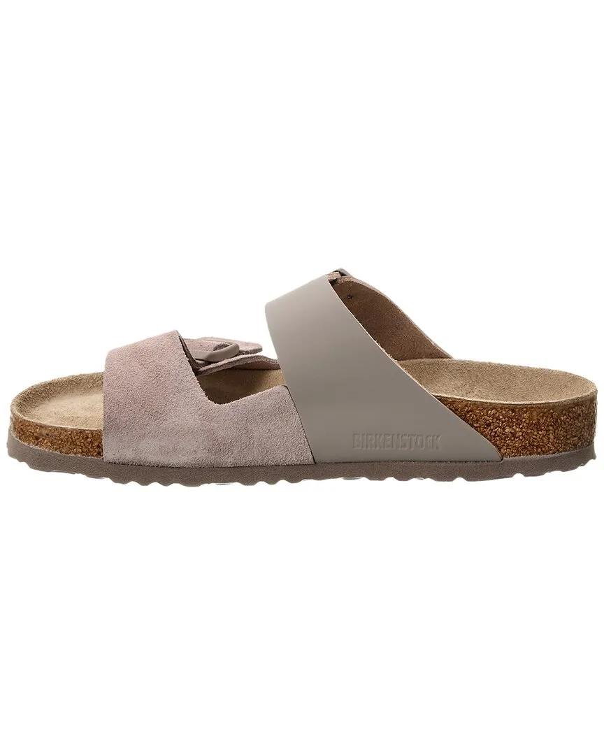 Birkenstock Arizona Sandale en Cuir Fendu et Suède