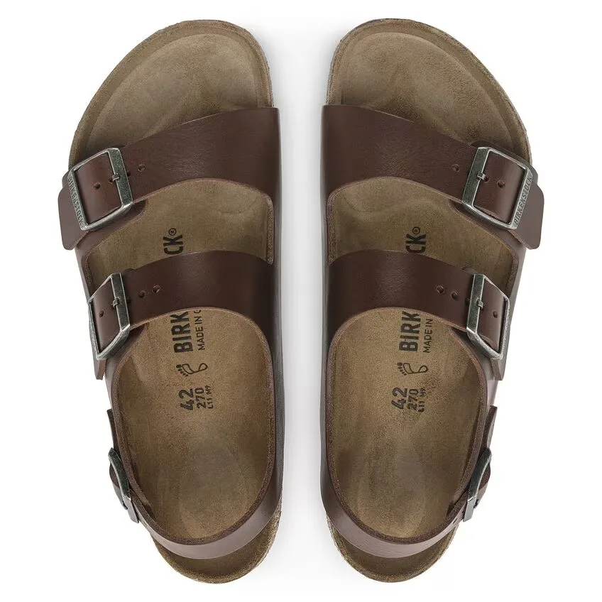Birkenstock Milano 1024911 Sandale Homme EU 45 Cuir Marron Confort Enfilage Facile FZP484