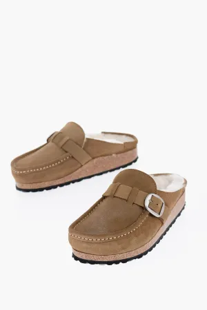 Birkenstock Sabot en Suédé Thé avec Lanière