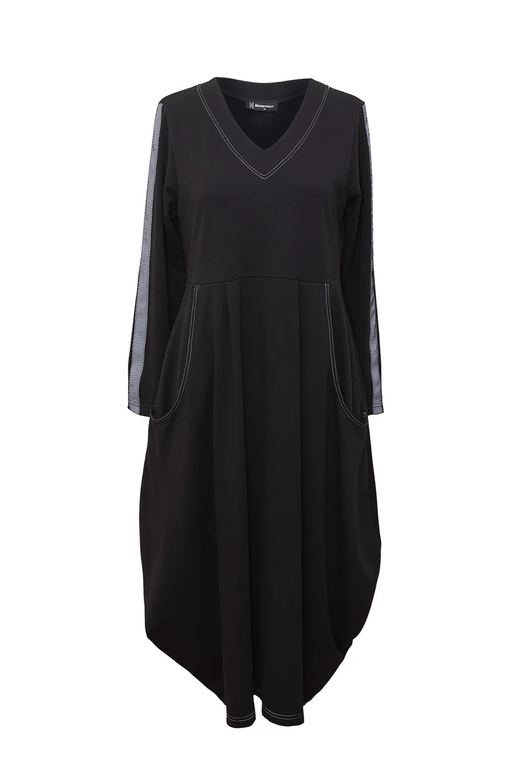 Clothings Bittermoon - D1600PON Carly Dress Contrast Sleeve Dresses women dresses dress stores
