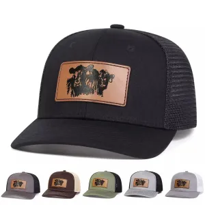 Black Bulls Trucker Cap boater hat with bow in beach sunlight