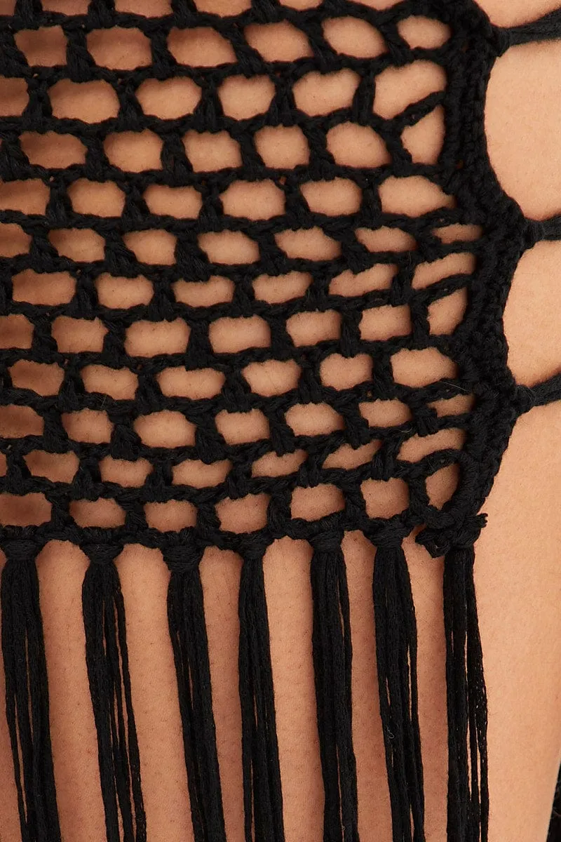 Black Crochet Beach Skirt