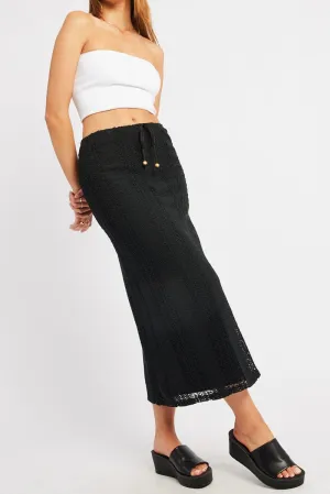 Black Crochet Maxi Skirt High Rise Relaxed Lined,skirt,denim skirt,mini skirt,maxi skirt,jean skirt,skort,tennis skirt,pleated skirt,pencil skirt,bubble skirt,plisse skirt,fitted skirt,midi skirt,short skirt,short mini skirt,leather skirt,a line skirt