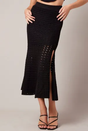 Black Knit Skirt Crochet,skirt,denim skirt,mini skirt,maxi skirt,jean skirt,skort,tennis skirt,pleated skirt,pencil skirt,bubble skirt,plisse skirt,fitted skirt,midi skirt,short skirt,short mini skirt,leather skirt,a line skirt,Split skirt