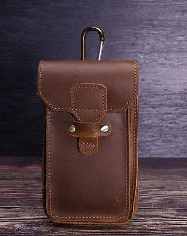 Black Leather Cell Phone Holster Mens Belt Pouches Waist Bags BELT BAGs Belt Holster  For Men Tan