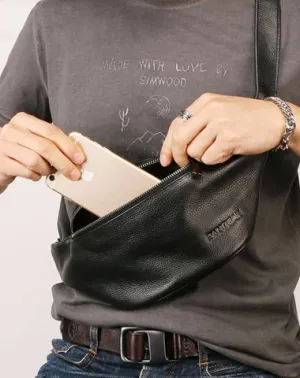 Black Leather Mens FANNY PACK MENS WAIST BAG Black HIP PACK BELT BAG FOR MEN Coffee