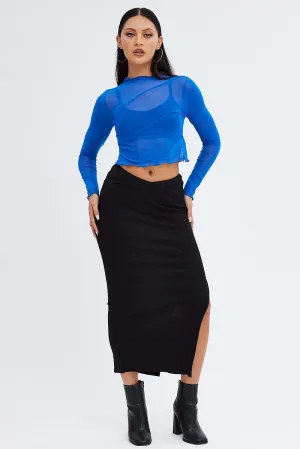 Black Maxi Skirt V Detail,skirt,denim skirt,mini skirt,maxi skirt,jean skirt,skort,tennis skirt,pleated skirt,pencil skirt,bubble skirt,plisse skirt,fitted skirt,midi skirt,short skirt,short mini skirt,leather skirt,a line skirt