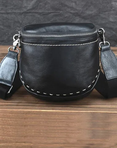 Black MENS LEATHER FANNY PACK Messenger Bag BUMBAG Side Bag WAIST BAGS Belt Pouch For Men Black