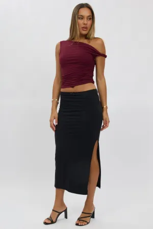 Black Midaxi Skirt High Rise Supersoft Picot Trim Lined,skirt,denim skirt,mini skirt,maxi skirt,jean skirt,skort,tennis skirt,pleated skirt,pencil skirt,bubble skirt,plisse skirt,fitted skirt,midi skirt,short skirt,short mini skirt,leather skirt,a line ski