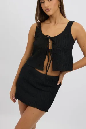Black Mini Skirt Elasticated Waist Textured Lined,skirt,denim skirt,mini skirt,maxi skirt,jean skirt,skort,tennis skirt,pleated skirt,pencil skirt,bubble skirt,plisse skirt,fitted skirt,midi skirt,short skirt,short mini skirt,leather skirt,a line skirt