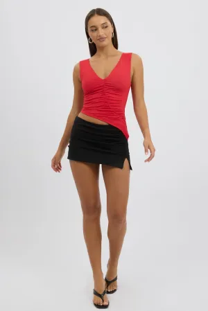 Black Mini Skort Skirt High Rise Gathered Lined,skirt,denim skirt,mini skirt,maxi skirt,jean skirt,skort,tennis skirt,pleated skirt,pencil skirt,bubble skirt,plisse skirt,fitted skirt,midi skirt,short skirt,short mini skirt,leather skirt,a line skirt