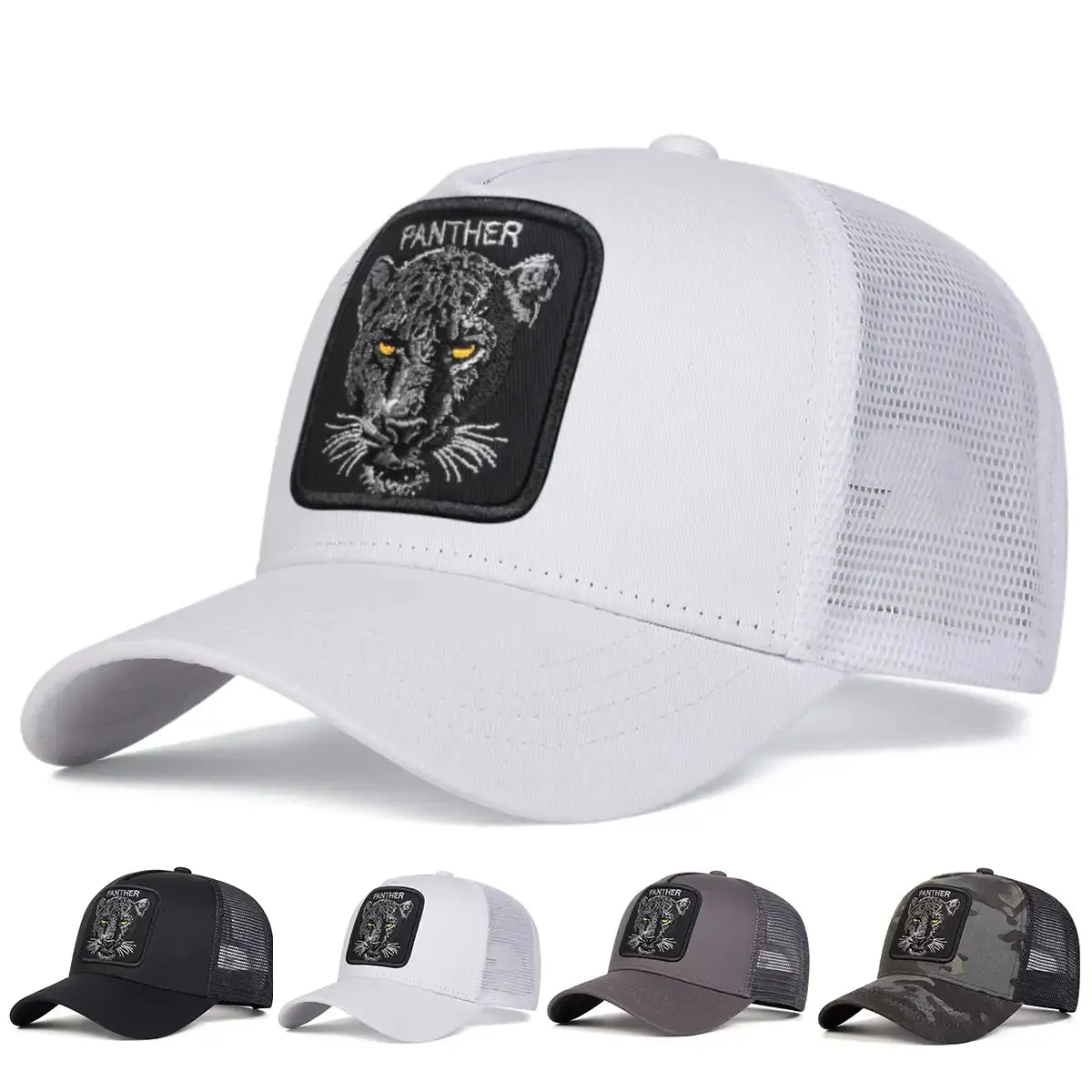 Black Panther Trucker Cap boater hat with bow in beach sunlight