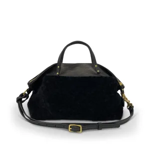 Black Shearling Petite Lizard Devon Holdall crossbody bags low price