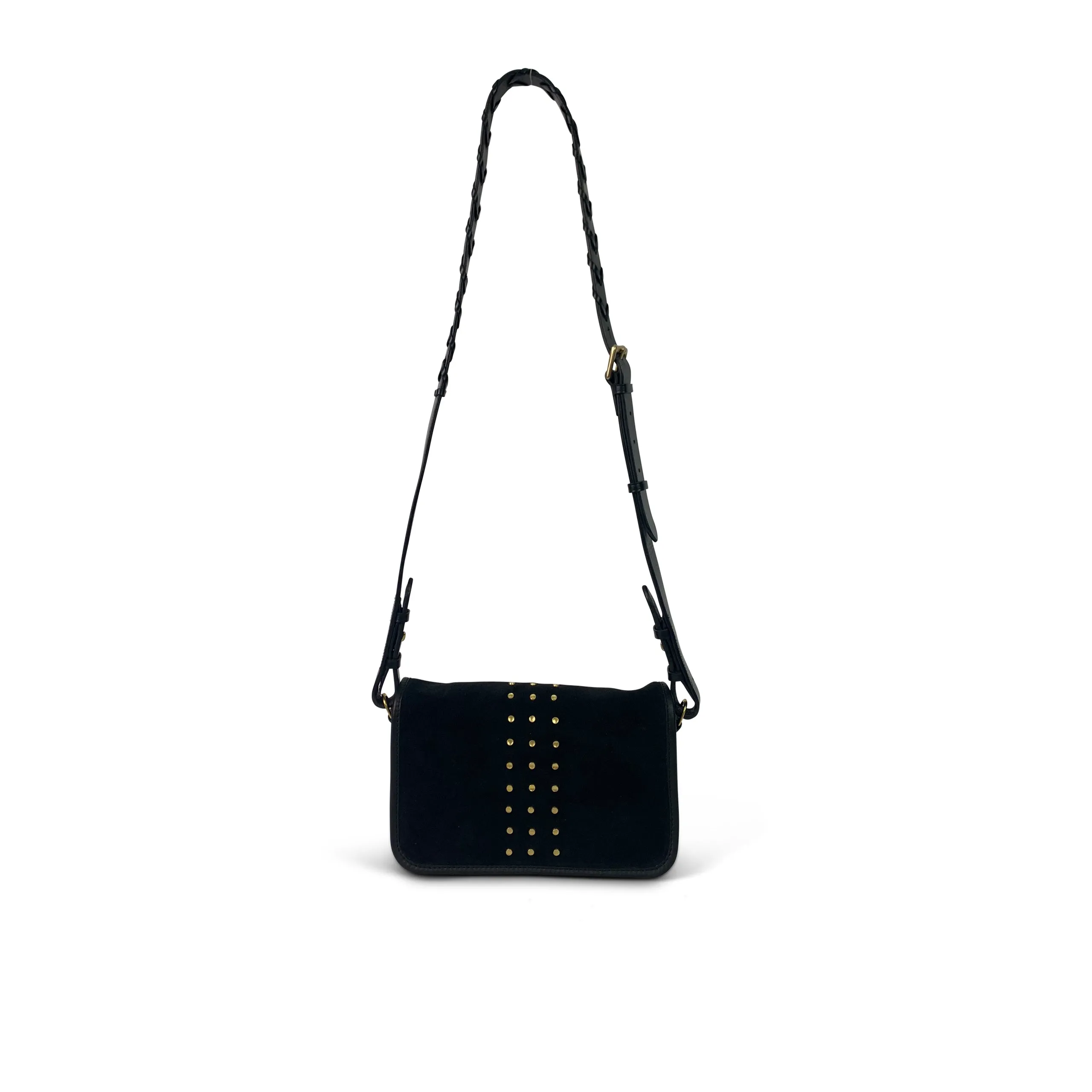 Black Suede Stud Mia Bag crossbody bags low price