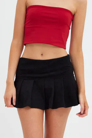 Black Tennis Skirt Low Rise Micro Mini Pleated Corduroy,skirt,denim skirt,mini skirt,maxi skirt,jean skirt,skort,tennis skirt,pleated skirt,pencil skirt,bubble skirt,plisse skirt,fitted skirt,midi skirt,short skirt,short mini skirt,leather skirt,a line ski