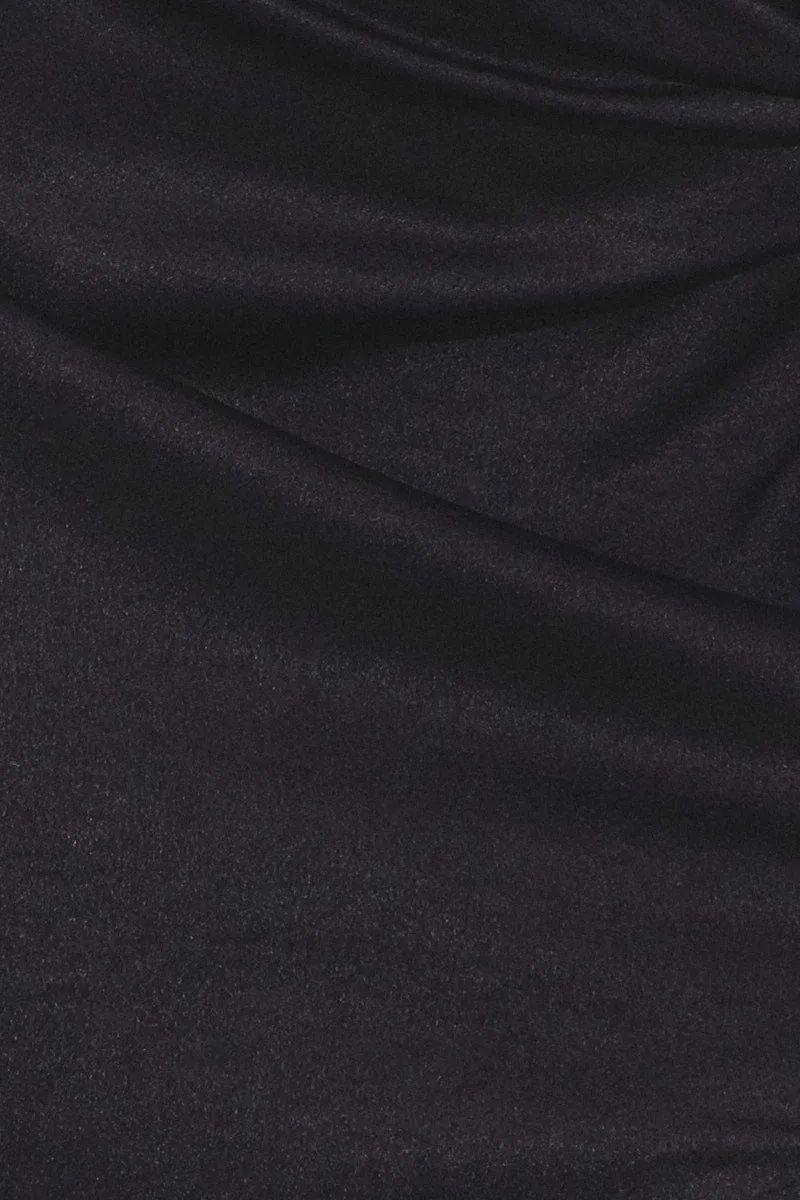 Black Twist Midi Skirt
