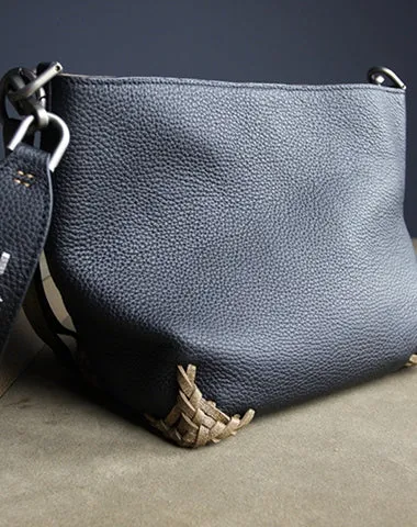 Black Womens Leather Bucket Shoulder Purse Womens Barrel Khaki Leather Handbag Shoulder Bag for Ladies cheap online