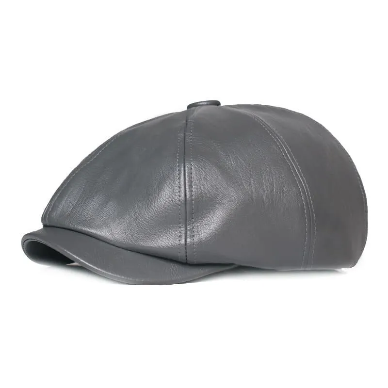 Blackpool Leather Newsboy Cap