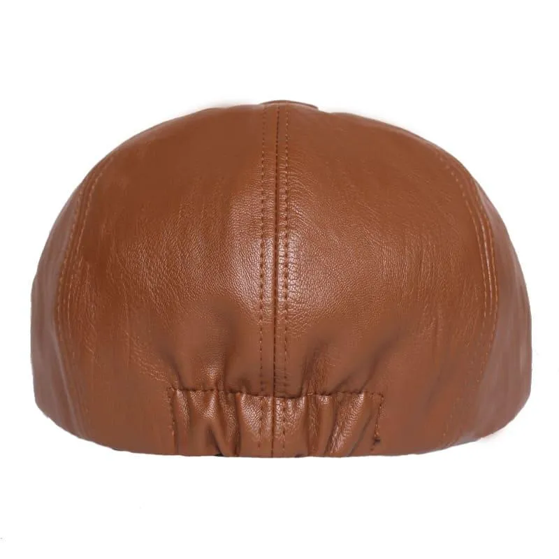 Blackpool Leather Newsboy Cap