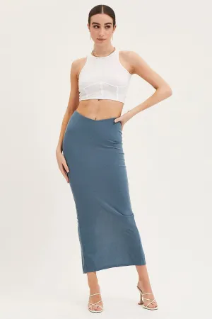 Blue Maxi Skirt High Rise Pencil,skirt,denim skirt,mini skirt,maxi skirt,jean skirt,skort,tennis skirt,pleated skirt,pencil skirt,bubble skirt,plisse skirt,fitted skirt,midi skirt,short skirt,short mini skirt,leather skirt,a line skirt